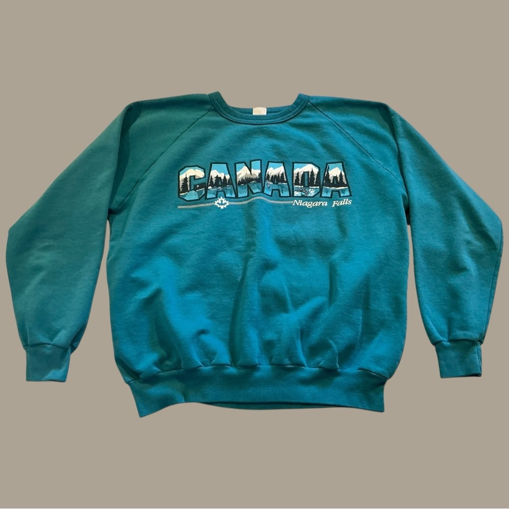 Unique Vintage Teal Canada Crewneck Sweater